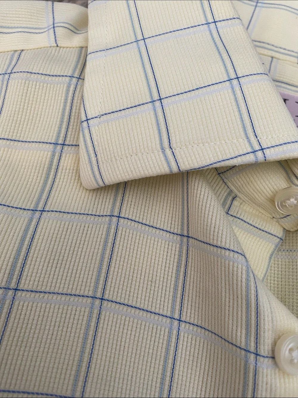 Thomas Pink Superfine Two Fold Cotton Window Pane French Cuff Dress Shirt 16 36
